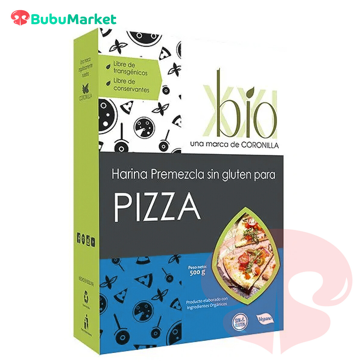 HARINA PREMEZCLA BIO XXI SIN GLUTEN PARA PIZZA 500 GR. HARINA PREMEZCLA BIO XXI SIN GLUTEN PARA PIZZA 500 GR.