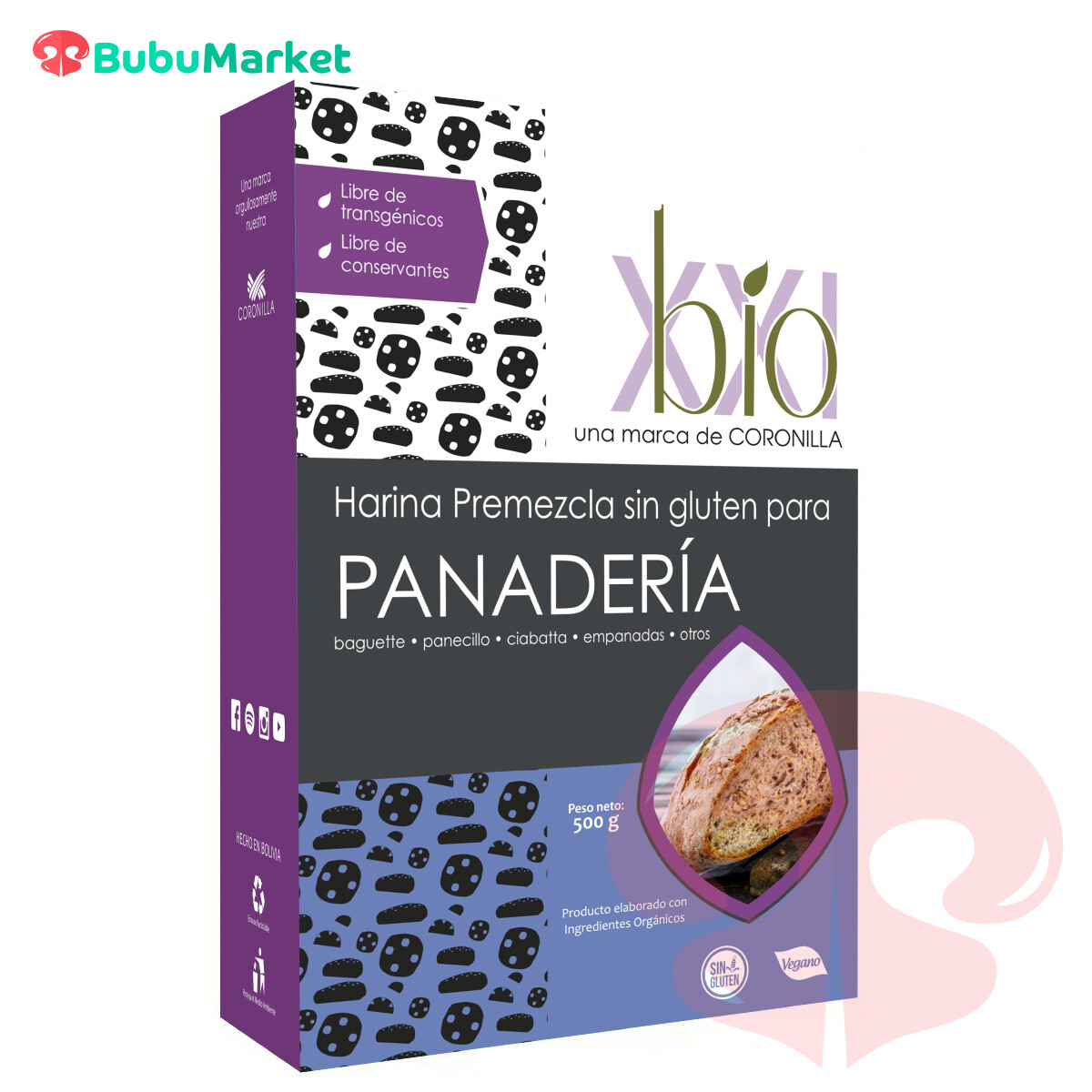 HARINA PREMEZCLA BIO XXI SIN GLUTEN PARA PANADERIA 500 GR. HARINA PREMEZCLA BIO XXI SIN GLUTEN PARA PANADERIA 500 GR.