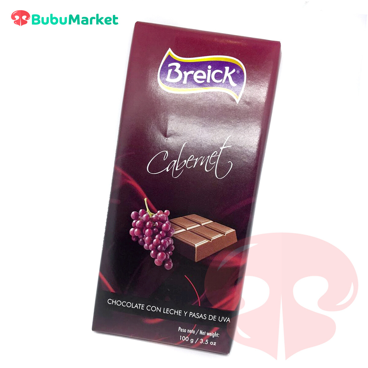 CHOCOLATE CABERNET BREICK CON LECHE Y PASAS DE UVA TABLETA 100 GR. CHOCOLATE CABERNET BREICK CON LECHE Y PASAS DE UVA TABLETA 100 GR.