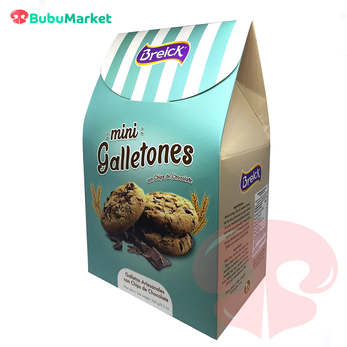 MINI GALLETONES CON CHIPS DE CHOCOLATE BREICK CAJA PIRAMIDE 235 GR. MINI GALLETONES CON CHIPS DE CHOCOLATE BREICK CAJA PIRAMIDE 235 GR.