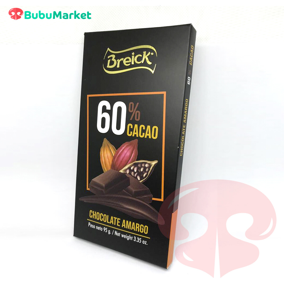 CHOCOLATE AMARGO 60% CACAO BREICK TABLETA 95 GR. CHOCOLATE AMARGO 60% CACAO BREICK TABLETA 95 GR.