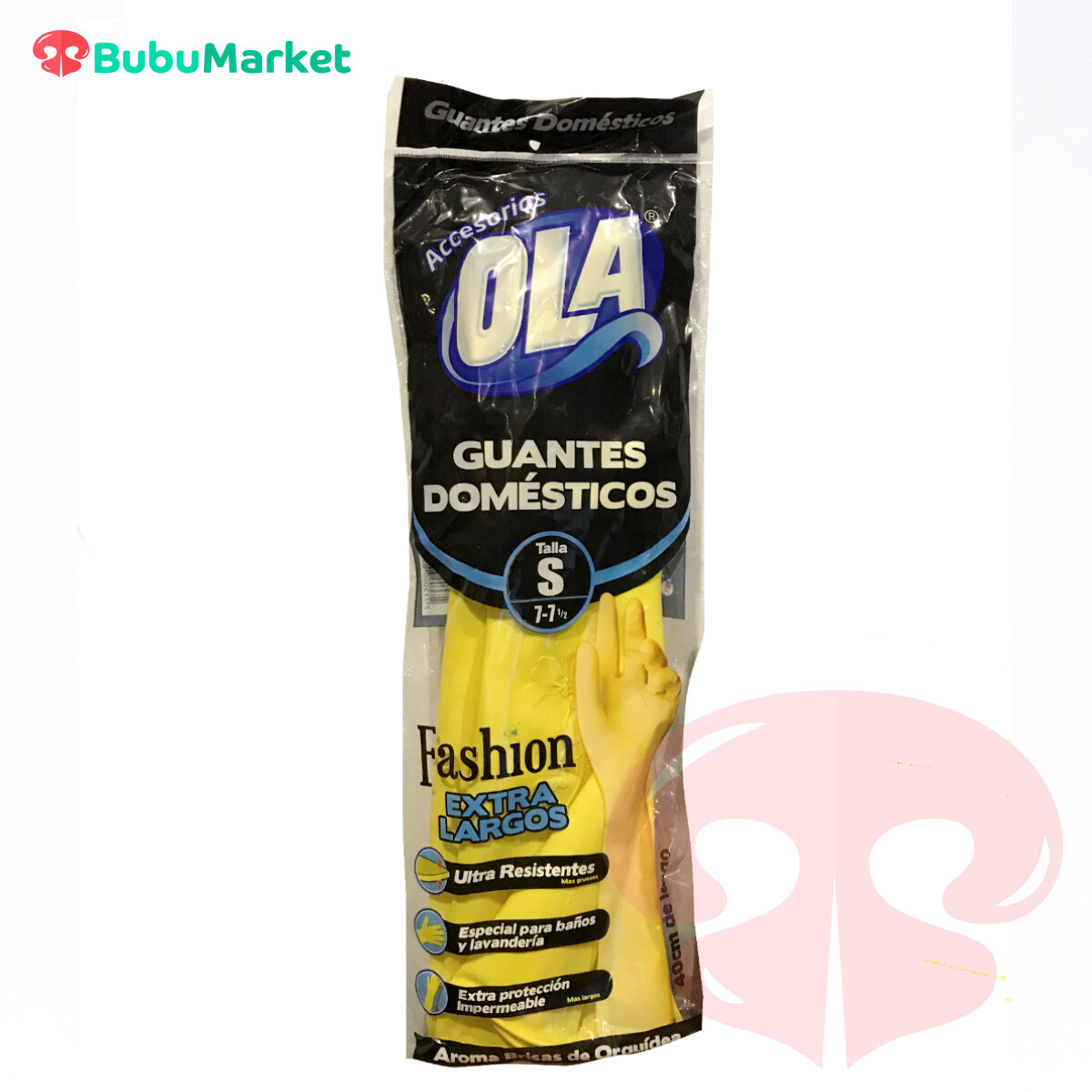 GUANTES DOMESTICOS EXTRA LARGOS OLA TALLA S (7-7y1/2) GUANTES DOMESTICOS EXTRA LARGOS OLA TALLA S (7-7y1/2)