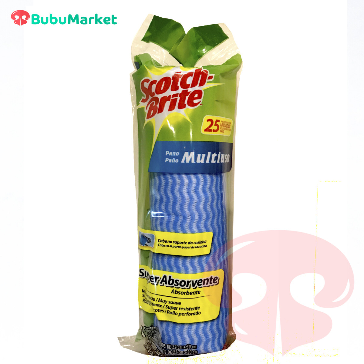 PAÑO MULTIUSO SCOTCH BRITE SUPER ABSORVENTE ROLLO DE 25 U. 22 CM. X 30 CM. PAÑO MULTIUSO SCOTCH BRITE SUPER ABSORVENTE ROLLO DE 25 U. 22 CM. X 30 CM.