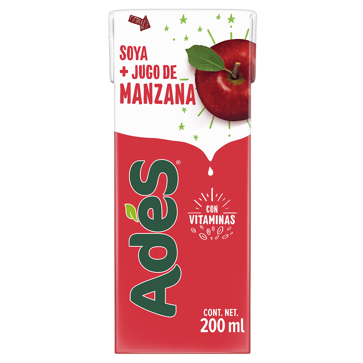ADES SOYA CON JUGO DE MANZANA CAJA DE 200 ML. ADES SOYA CON JUGO DE MANZANA CAJA DE 200 ML.