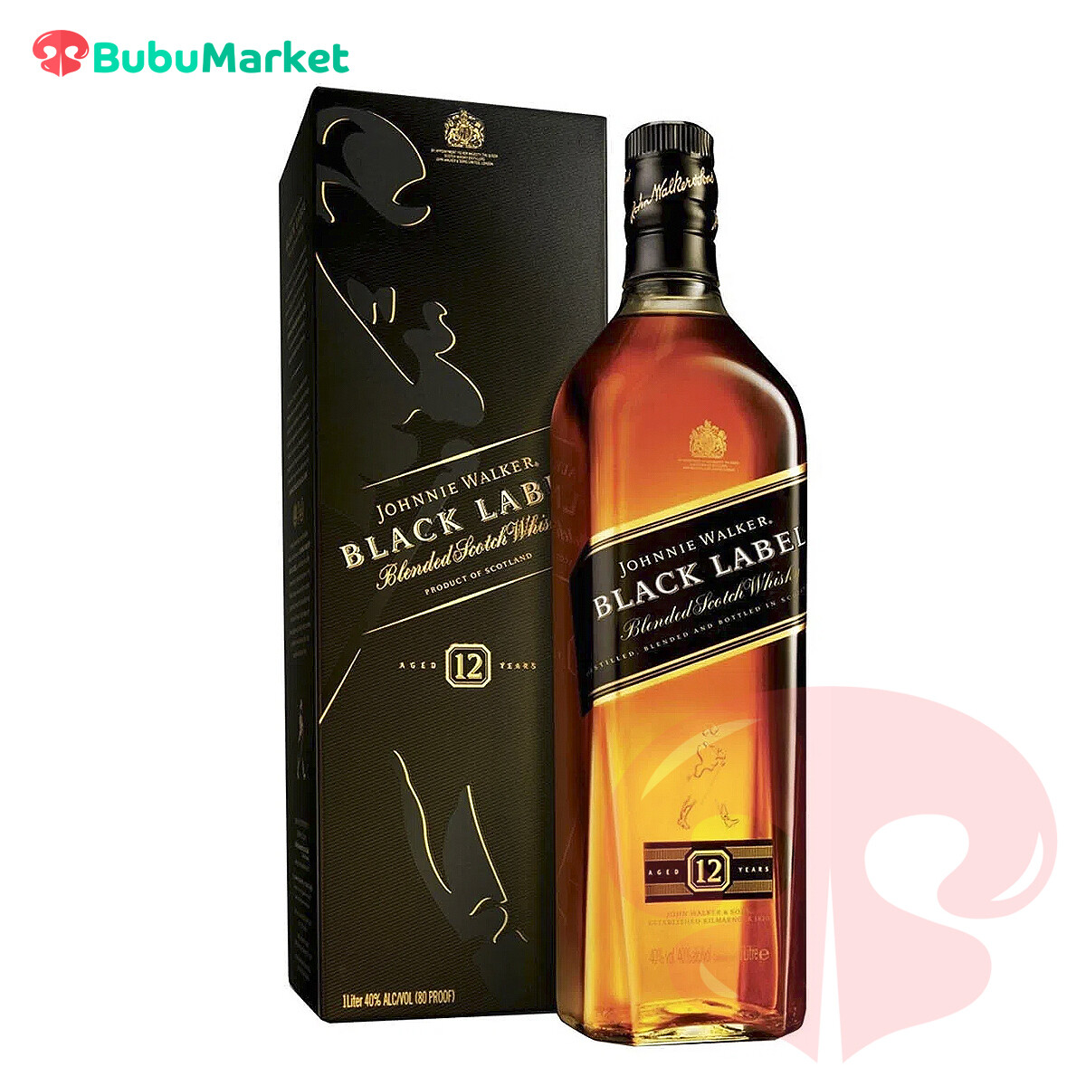 WHISKY JOHNNIE WALKER ETIQUETA NEGRA 1 L. WHISKY JOHNNIE WALKER ETIQUETA NEGRA 1 L.