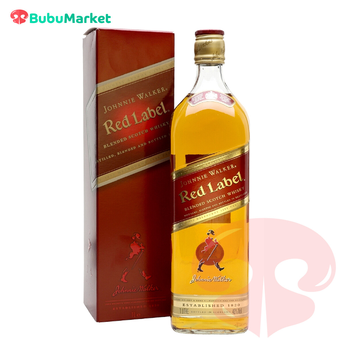 WHISKY JOHNNIE WALKER ETIQUETA ROJA 1 L. WHISKY JOHNNIE WALKER ETIQUETA ROJA 1 L.