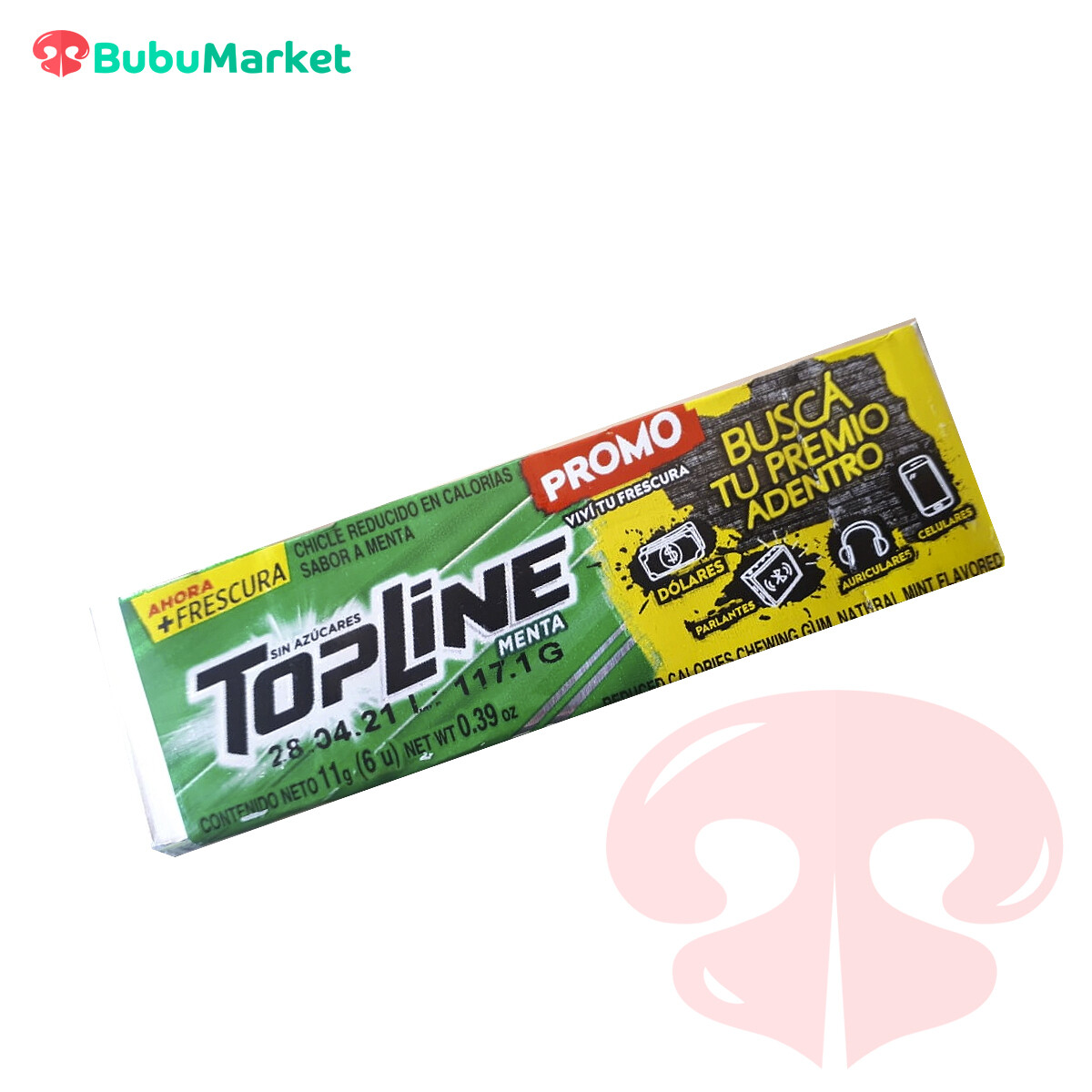 CHICLE TOP LINE MENTA 11 GR. CHICLE TOP LINE MENTA 11 GR.
