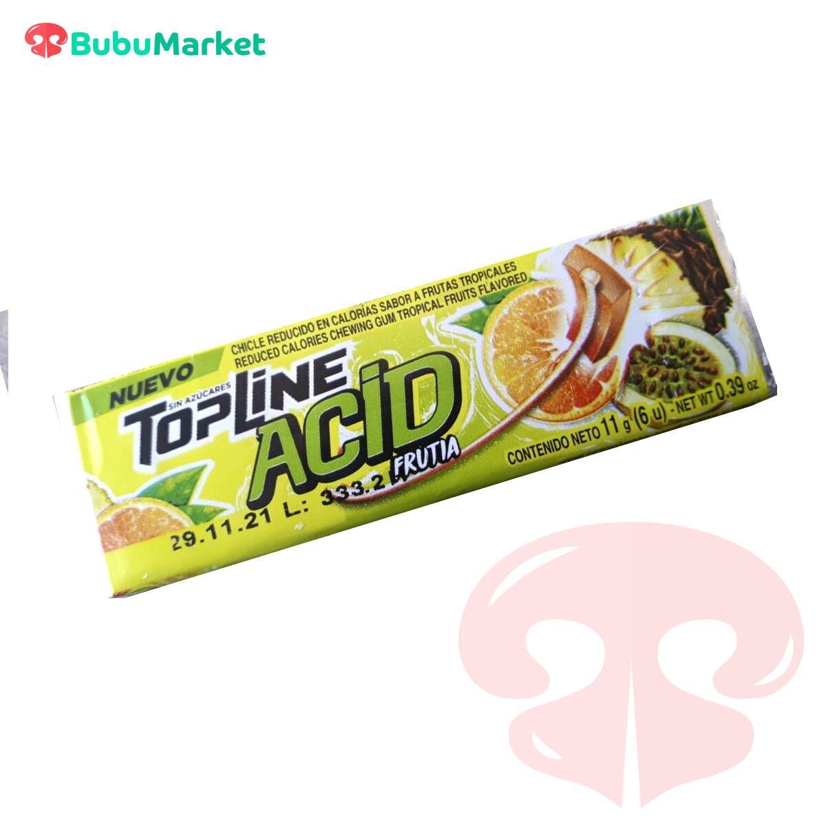 CHICLE TOP LINE ACID FRUTIA 11 GR. CHICLE TOP LINE ACID FRUTIA 11 GR.