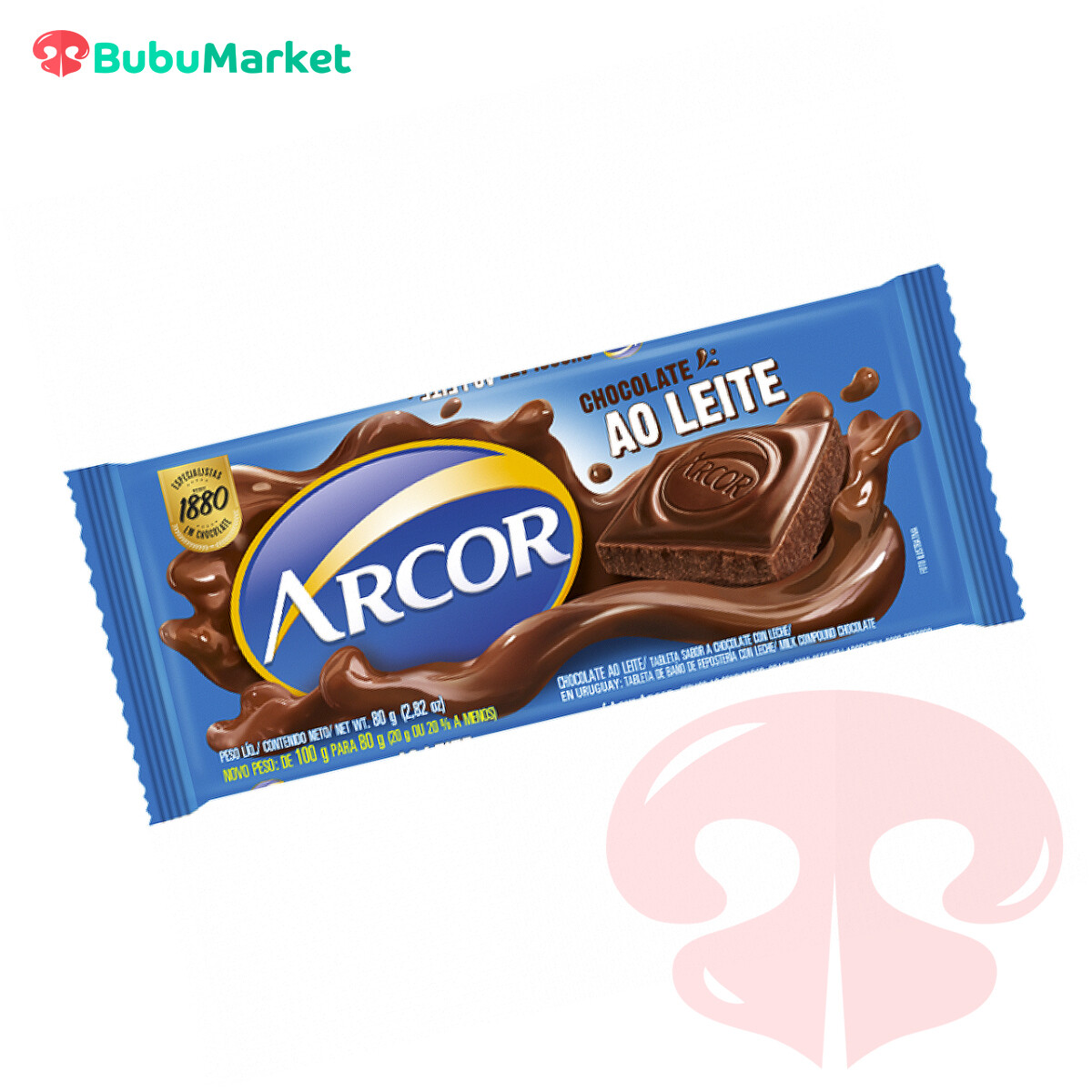 CHOCOLATE CON LECHE ARCOR TABLETA DE 80 GR. CHOCOLATE CON LECHE ARCOR TABLETA DE 80 GR.