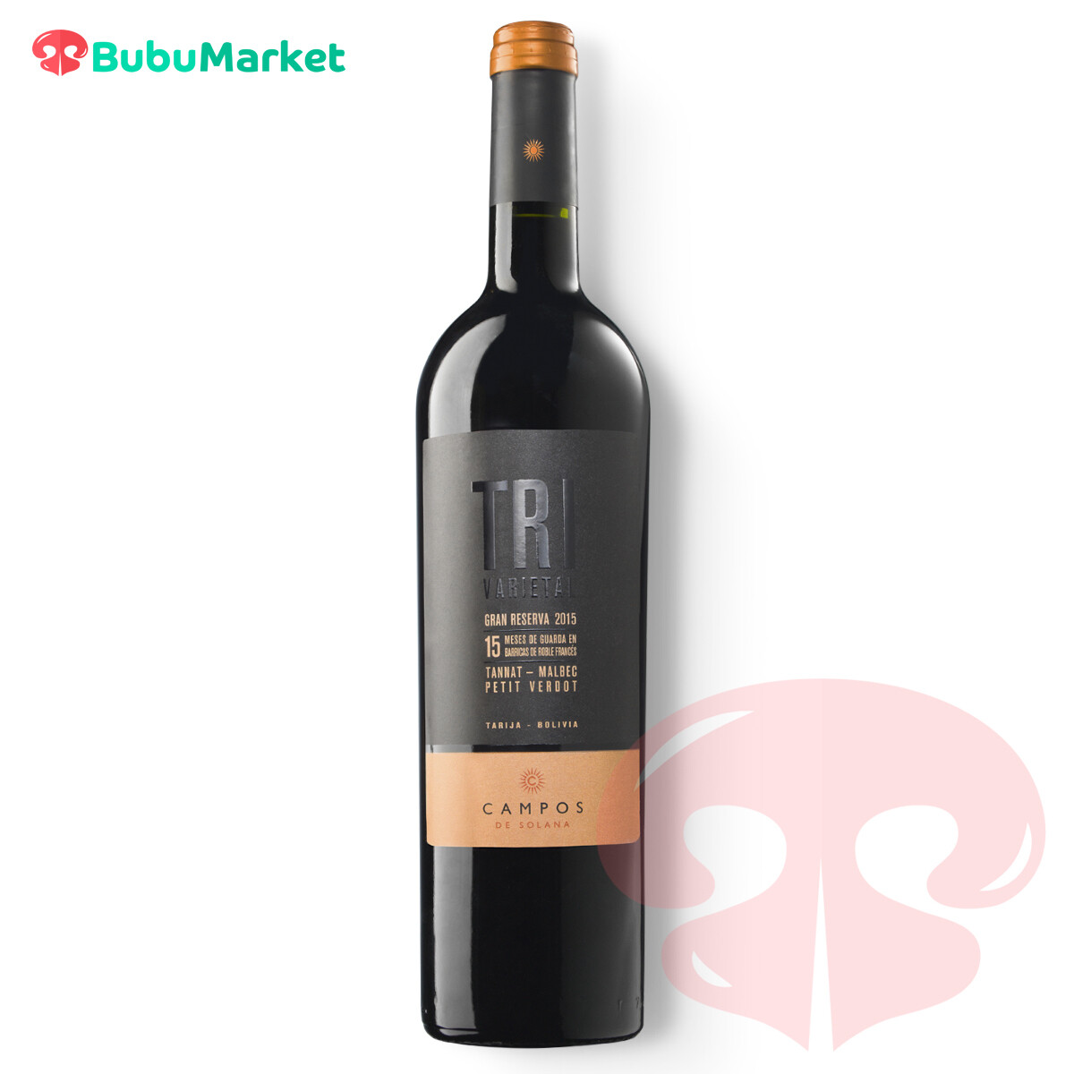 VINO TINTO CAMPOS DE SOLANA TRIVARIETAL 750 ML. VINO TINTO CAMPOS DE SOLANA TRIVARIETAL 750 ML.