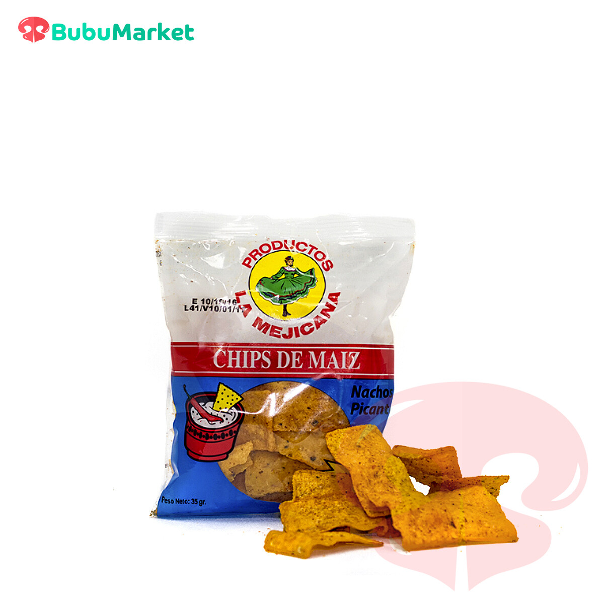 CHIPS DE MAIZ LA MEJICANA NACHOS PICANTES 35 GR. CHIPS DE MAIZ LA MEJICANA NACHOS PICANTES 35 GR.