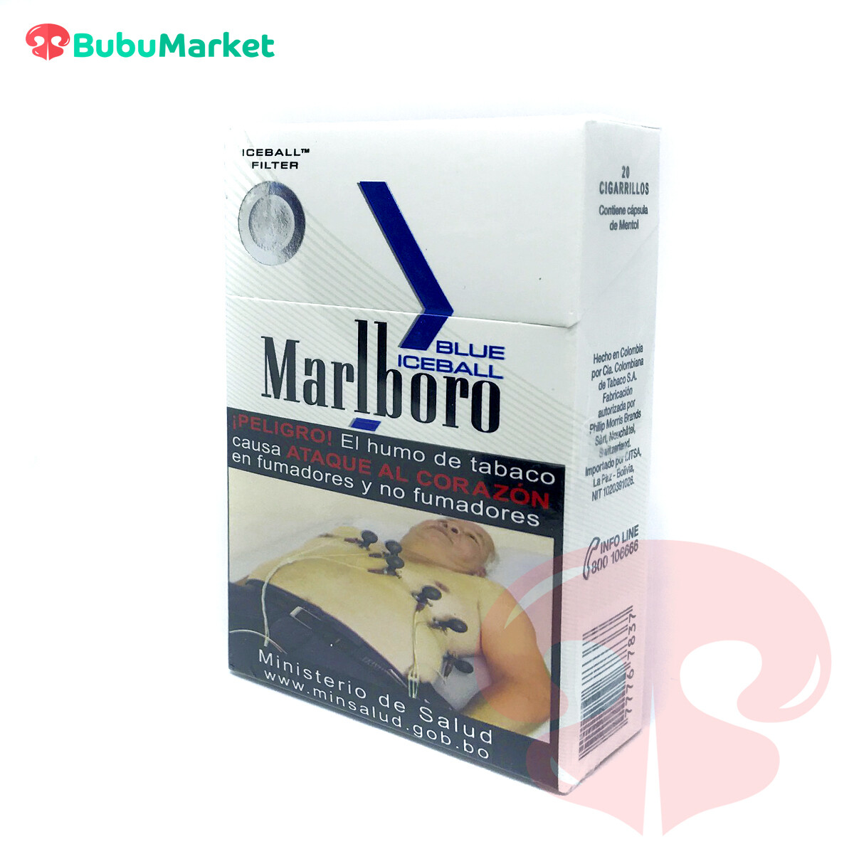 CIGARRILLOS MARLBORO BLUE ICEBALL CAJA DE 20 U. CIGARRILLOS MARLBORO BLUE ICEBALL CAJA DE 20 U.