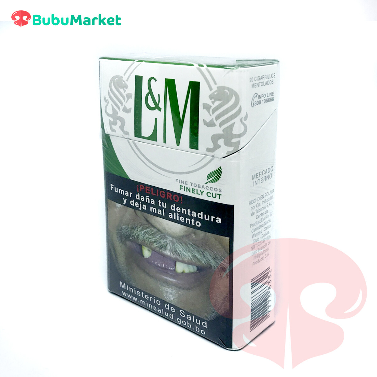 CIGARRILLOS L&M MENTHOL FINELY CUT CAJA DE 20 U. CIGARRILLOS L&M MENTHOL FINELY CUT CAJA DE 20 U.