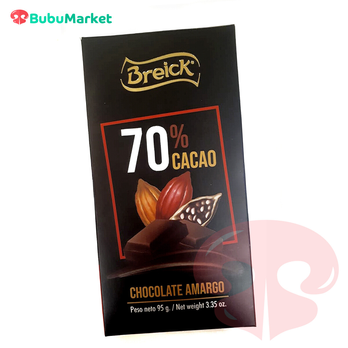 CHOCOLATE AMARGO 70% CACAO BREICK TABLETA 95 GR. CHOCOLATE AMARGO 70% CACAO BREICK TABLETA 95 GR.