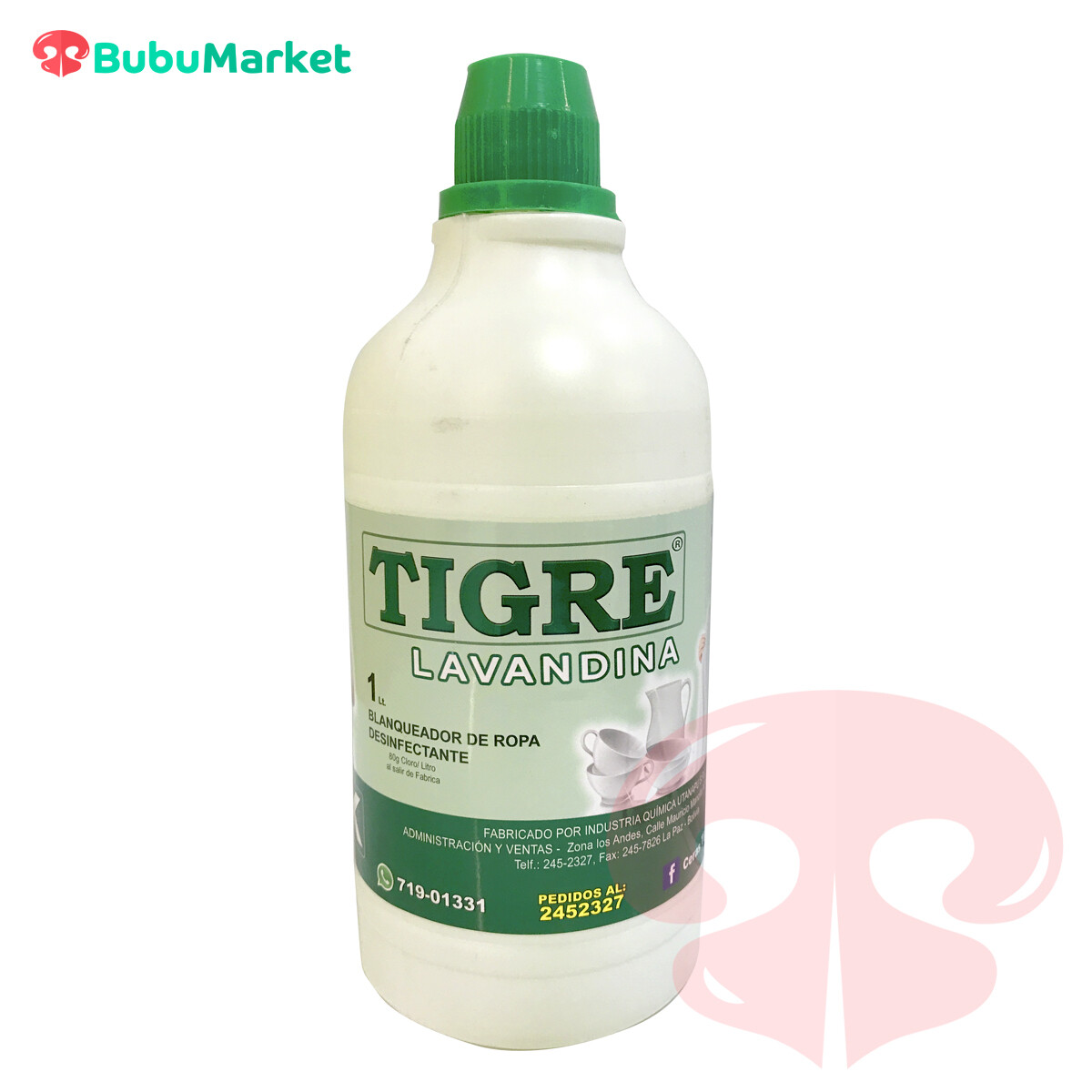LAVANDINA TIGRE DE 1 L. (80% DE CLORO ACTIVO) LAVANDINA TIGRE DE 1 L. (80% DE CLORO ACTIVO)