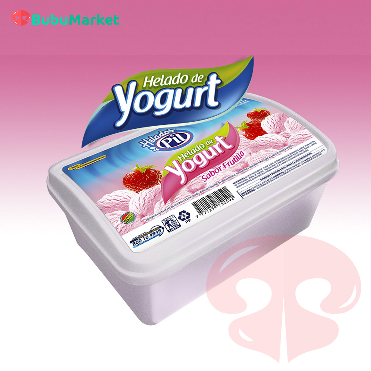 HELADO PIL YOGURT SABOR FRUTILLA 1 L. HELADO PIL YOGURT SABOR FRUTILLA 1 L.