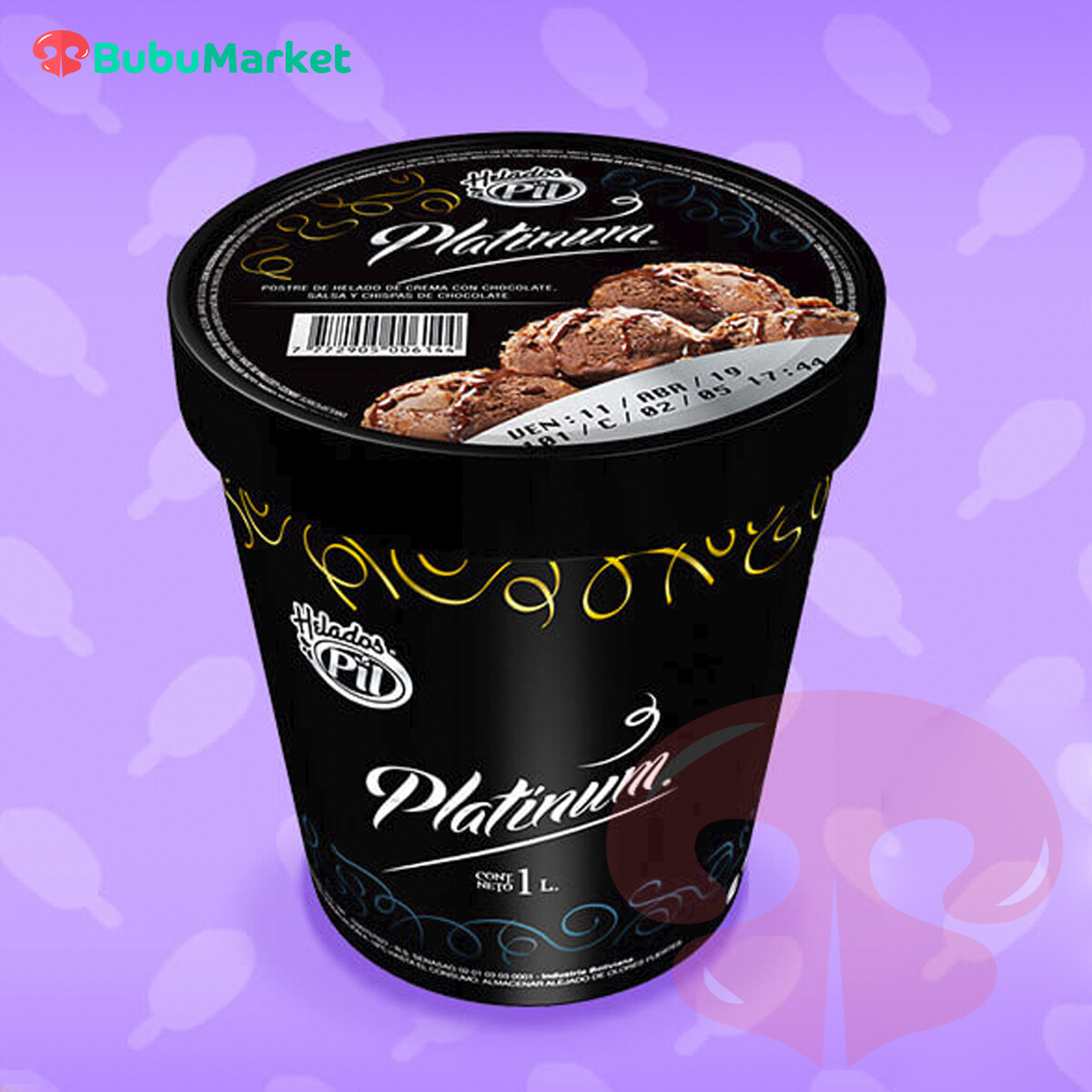 HELADO PIL POSTRE PLATINUM CHOCOLATE 1 L. HELADO PIL POSTRE PLATINUM CHOCOLATE 1 L.