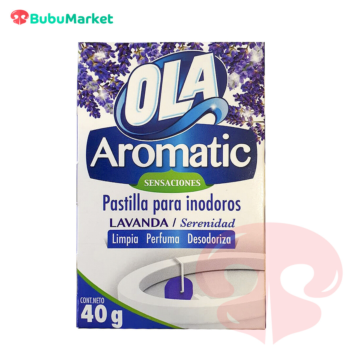 PASTILLA PARA INODOROS LAVANDA OLA AROMATIC 40 GR. PASTILLA PARA INODOROS LAVANDA OLA AROMATIC 40 GR.