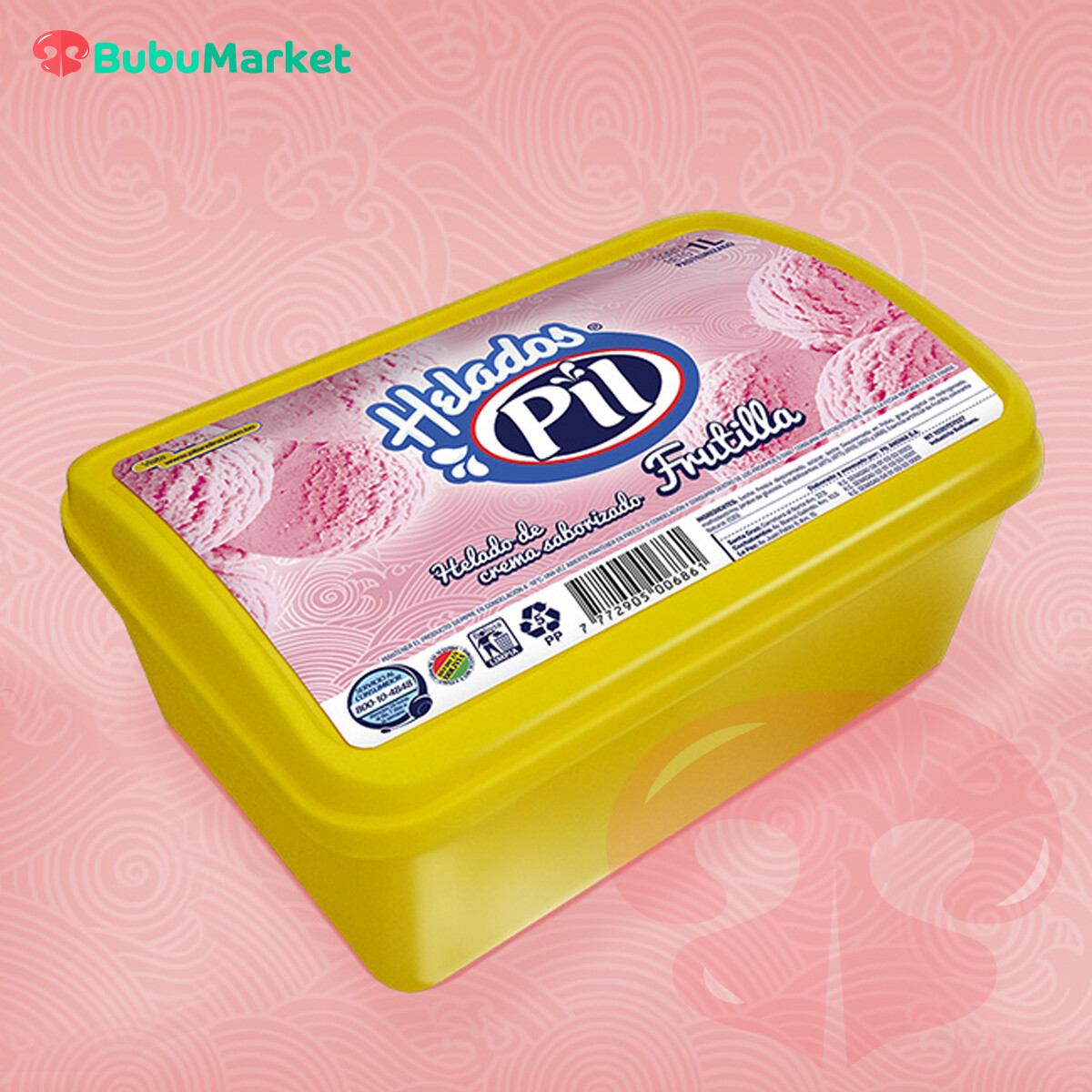 HELADO PIL CREMA SABOR FRUTILLA 1 L. HELADO PIL CREMA SABOR FRUTILLA 1 L.