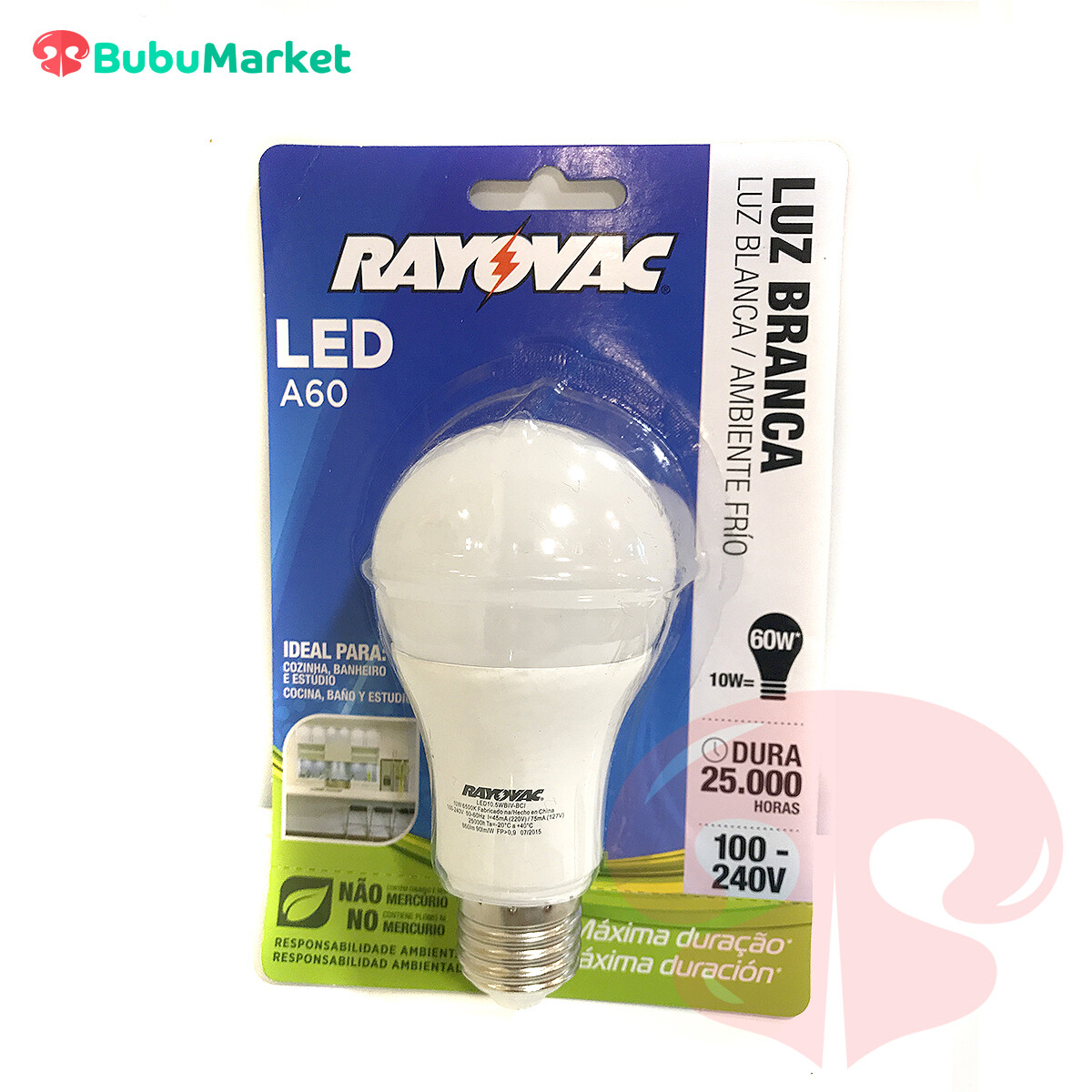 FOCO LED RAYOVAC A60 LUZ BLANCA 10 W. FOCO LED RAYOVAC A60 LUZ BLANCA 10 W.
