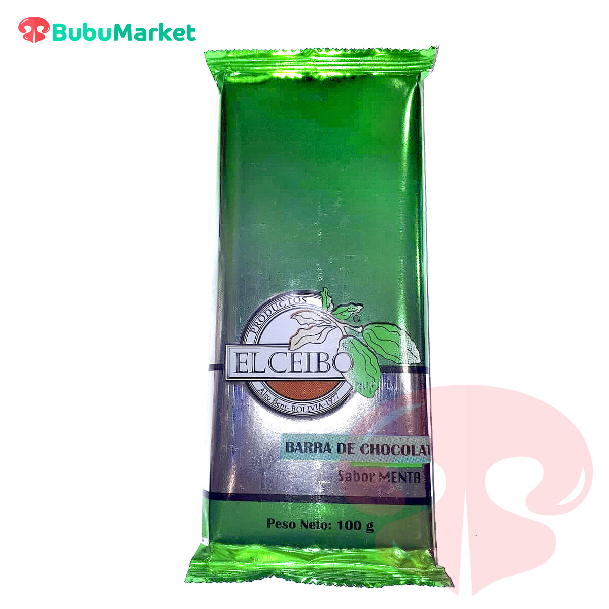 BARRA DE CHOCOLATE SABOR MENTA EL CEIBO 100 GR. BARRA DE CHOCOLATE SABOR MENTA EL CEIBO 100 GR.