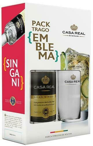 PACK TRAGO EMBLEMA - SINGANI CASA REAL 750 ml + VASO PACK TRAGO EMBLEMA - SINGANI CASA REAL 750 ml + VASO