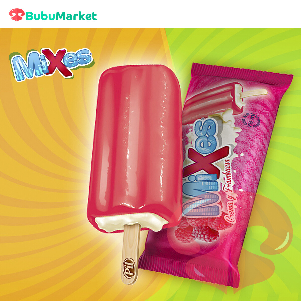 HELADO PIL PALETA DE AGUA MIXES CREMA Y FRAMBUESA 75 ML. HELADO PIL PALETA DE AGUA MIXES CREMA Y FRAMBUESA 75 ML.
