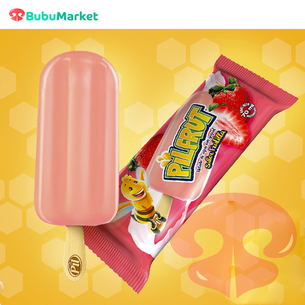 HELADO PIL PALETA DE AGUA PILFRUT FRUTILLA 70 ML. HELADO PIL PALETA DE AGUA PILFRUT FRUTILLA 70 ML.