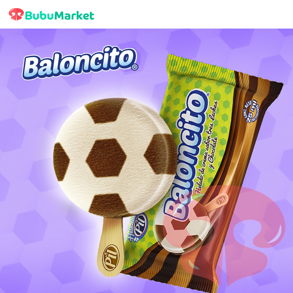 HELADO PIL PALETA DE CREMA BALONCITO 3 LECHES Y CHOCOLATE 70 ML. HELADO PIL PALETA DE CREMA BALONCITO 3 LECHES Y CHOCOLATE 70 ML.