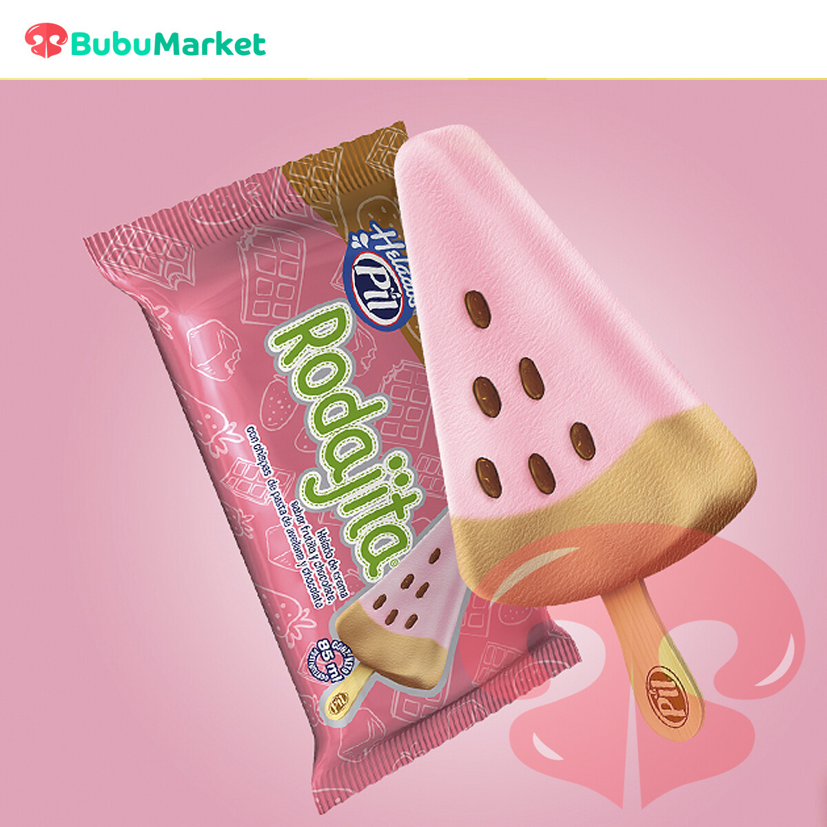 HELADO PIL PALETA DE CREMA RODAJITA FRUTILLA Y CHOCOLATE 85 ML. HELADO PIL PALETA DE CREMA RODAJITA FRUTILLA Y CHOCOLATE 85 ML.