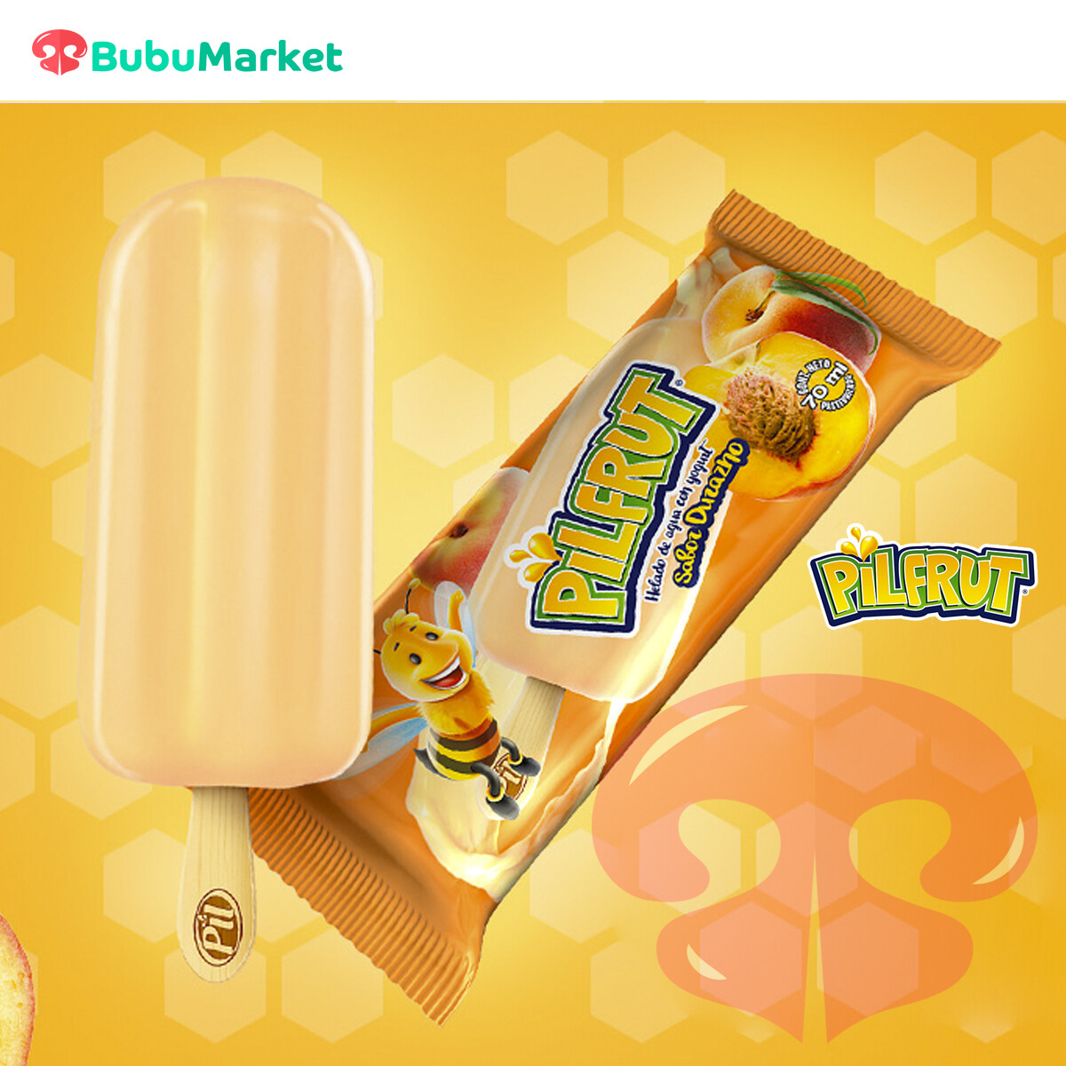 HELADO PIL PALETA DE AGUA PILFRUT DURAZNO 70 ML. HELADO PIL PALETA DE AGUA PILFRUT DURAZNO 70 ML.