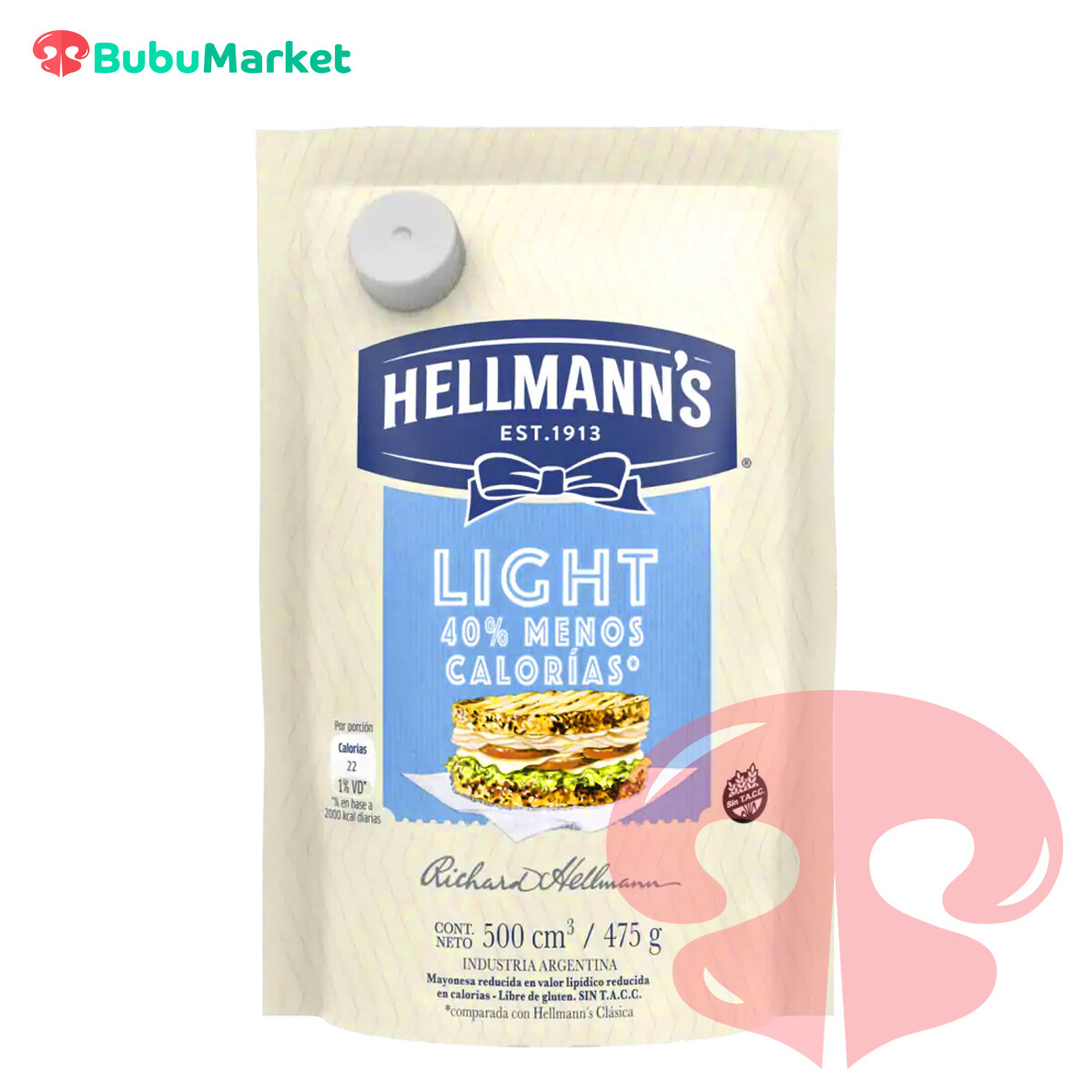 MAYONESA HELLMANNS LIGHT 475 GR. MAYONESA HELLMANNS LIGHT 475 GR.