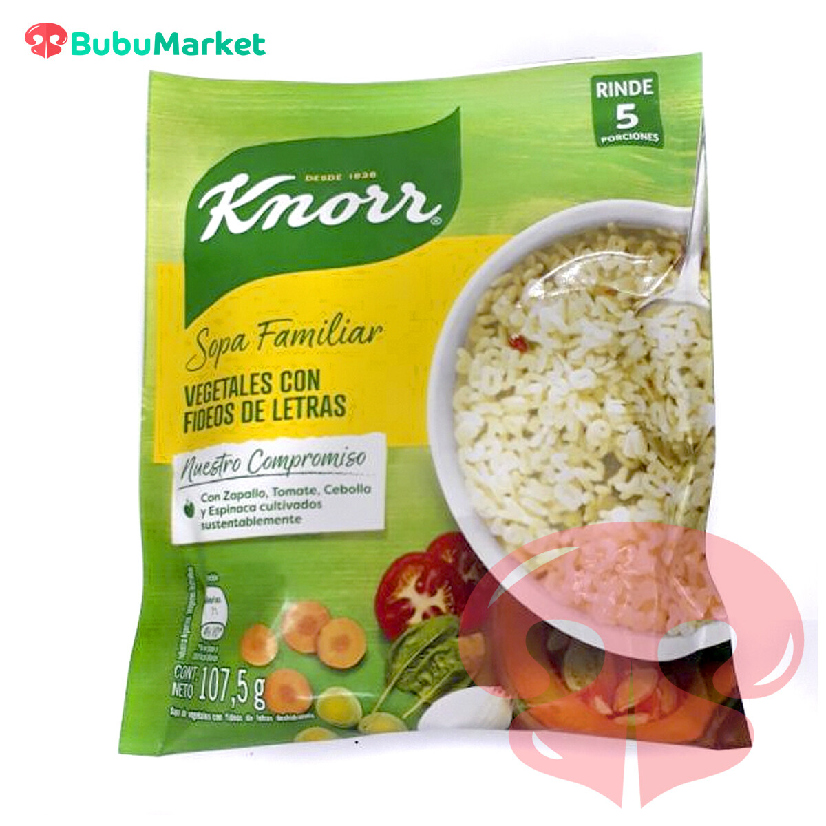 SOPA KNORR FAMILIAR VEGETALES CON FIDEOS DE LETRAS 107,5 GR. SOPA KNORR FAMILIAR VEGETALES CON FIDEOS DE LETRAS 107,5 GR.