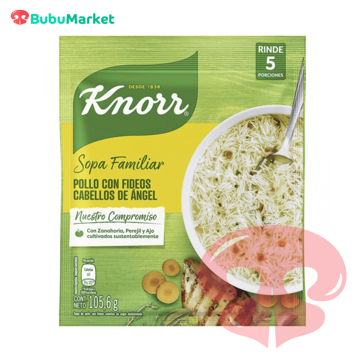 SOPA KNORR FAMILIAR POLLO CON FIDEOS CABELLOS DE ANGEL 107,5 GR. SOPA KNORR FAMILIAR POLLO CON FIDEOS CABELLOS DE ANGEL 107,5 GR.
