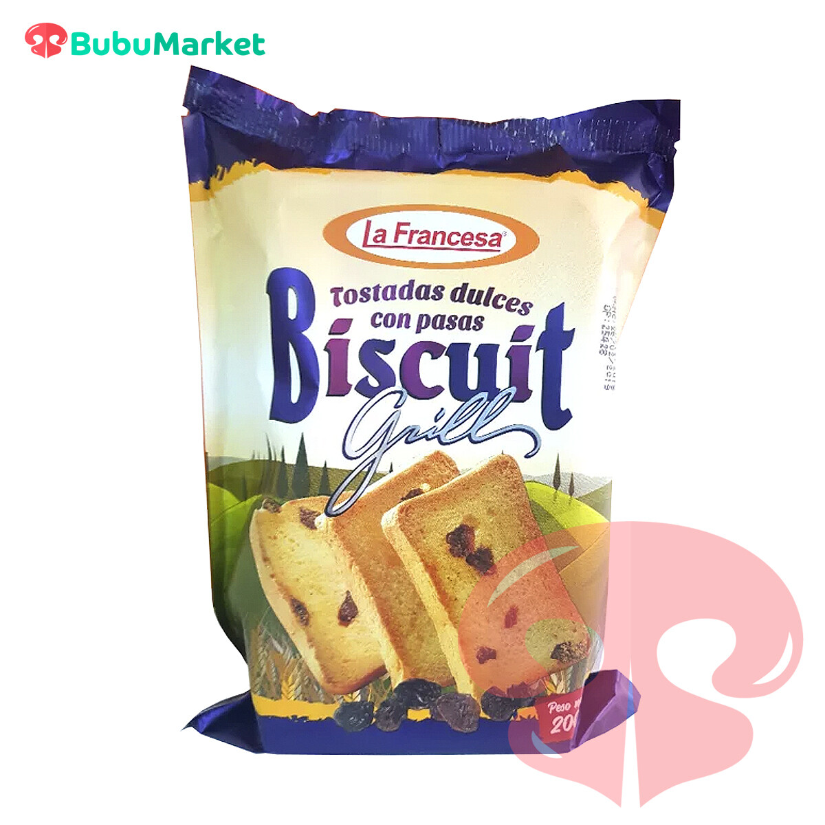TOSTADAS DULCES CON PASAS BISCUIT GRILL LA FRANCESA 200 GR. TOSTADAS DULCES CON PASAS BISCUIT GRILL LA FRANCESA 200 GR.