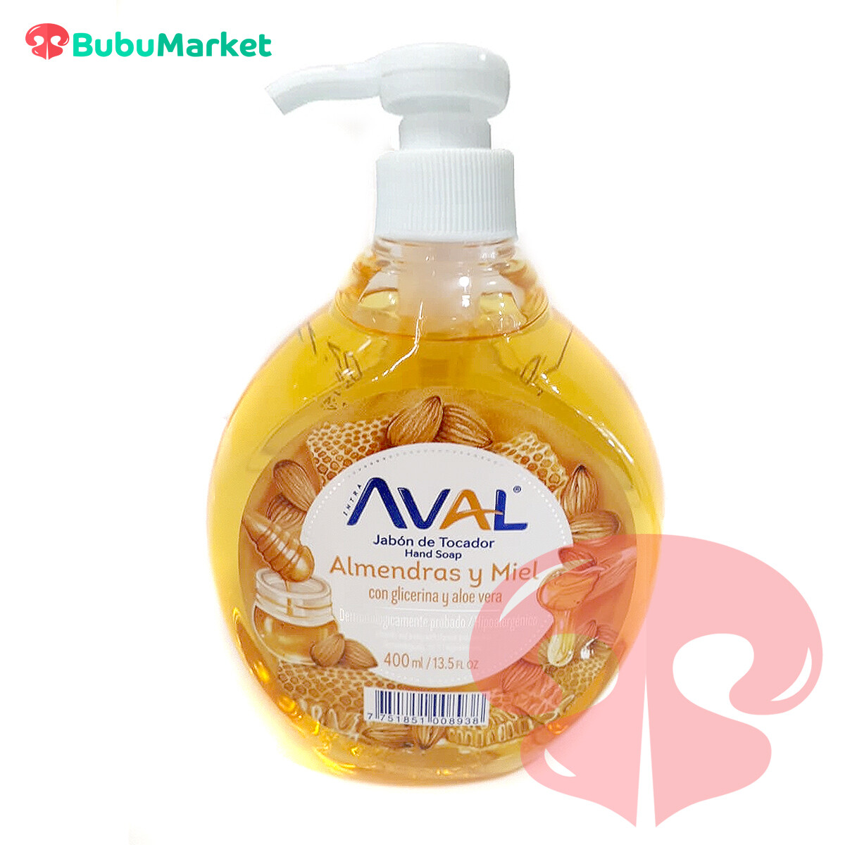 JABON LIQUIDO AVAL ALMENDRAS Y MIEL 400 ML. JABON LIQUIDO AVAL ALMENDRAS Y MIEL 400 ML.