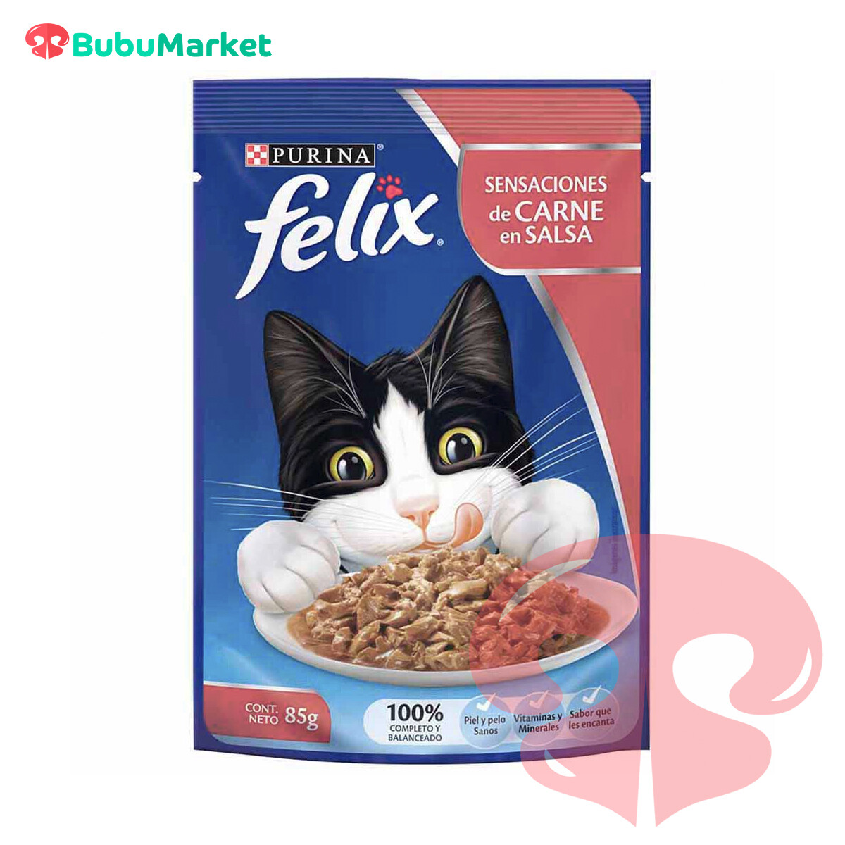 FELIX ALIMENTO PARA GATO SENSACIONES DE CARNE EN SALSA 85 GR. FELIX ALIMENTO PARA GATO SENSACIONES DE CARNE EN SALSA 85 GR.
