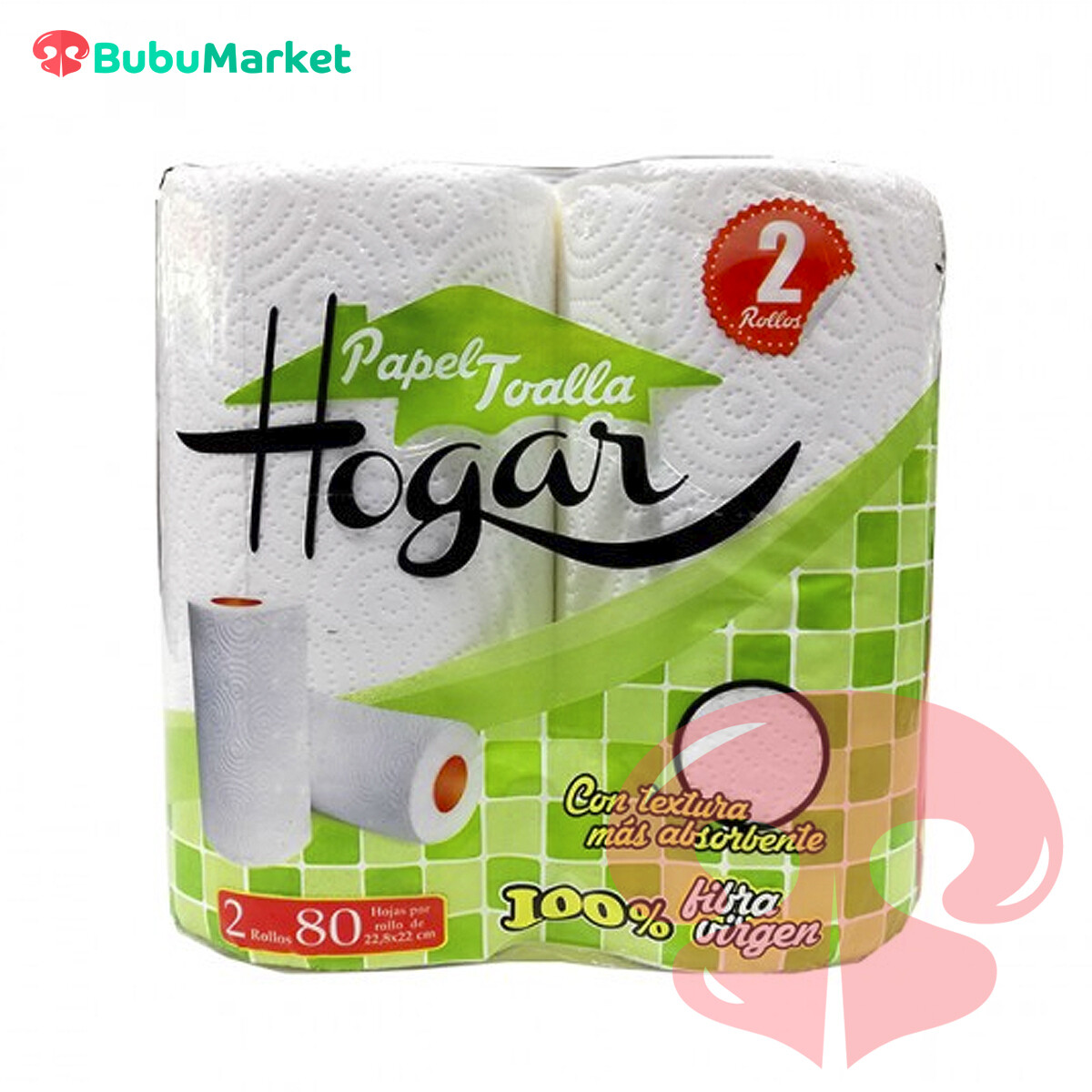 PAPEL TOALLA HOGAR 2 ROLLOS DE 80 METROS PAPEL TOALLA HOGAR 2 ROLLOS DE 80 METROS