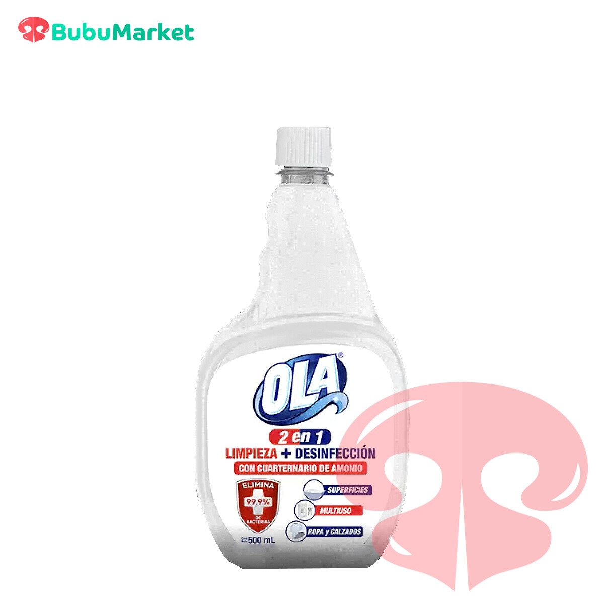 DESINFECTANTE OLA LIMPIADOR 2 EN 1 CON AMONIO CUATERNARIO RECARGA 500 L. DESINFECTANTE OLA LIMPIADOR 2 EN 1 CON AMONIO CUATERNARIO RECARGA 500 L.