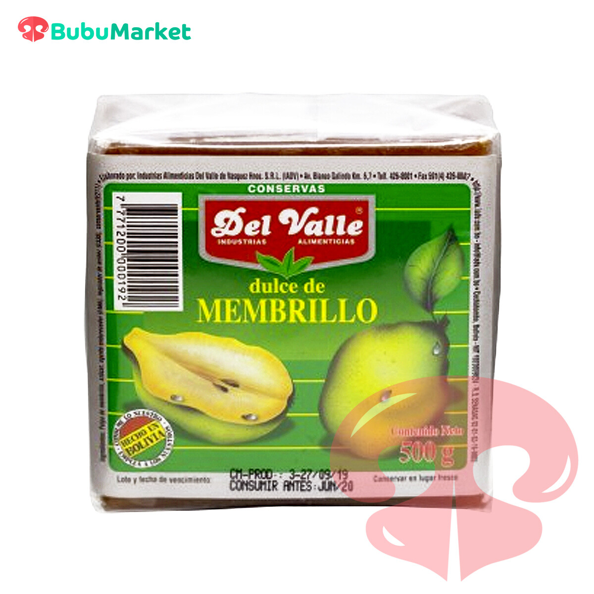 DULCE DE MEMBRILLO DEL VALLE 500 GR. DULCE DE MEMBRILLO DEL VALLE 500 GR.