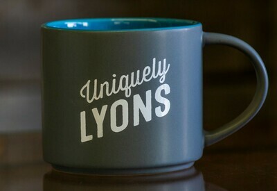 Uniquely Lyons Mug Grey and Blue