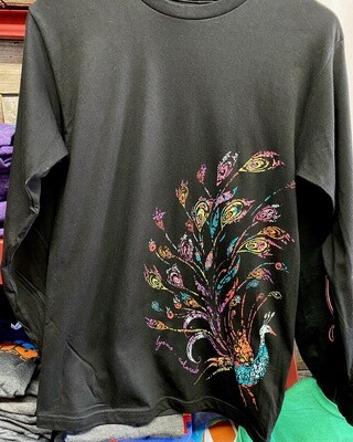 Peacock Unisex Long Sleeve (Black)