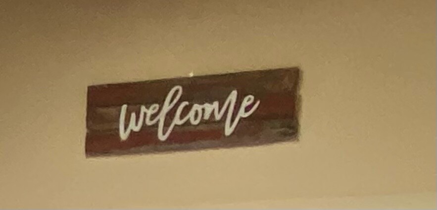 Welcome Sign Red Barnwood