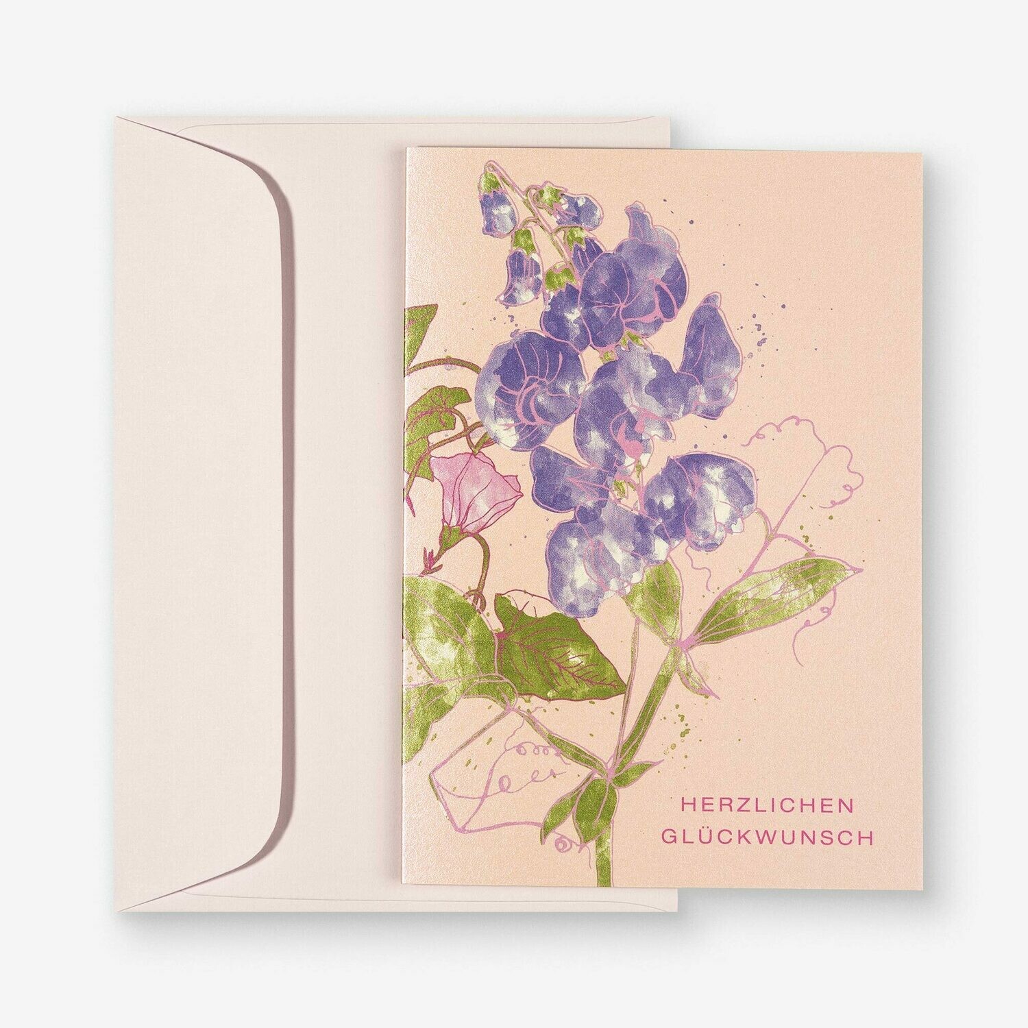 Home Quartier Klappkarte - Herzlichen Glückwunsch violett