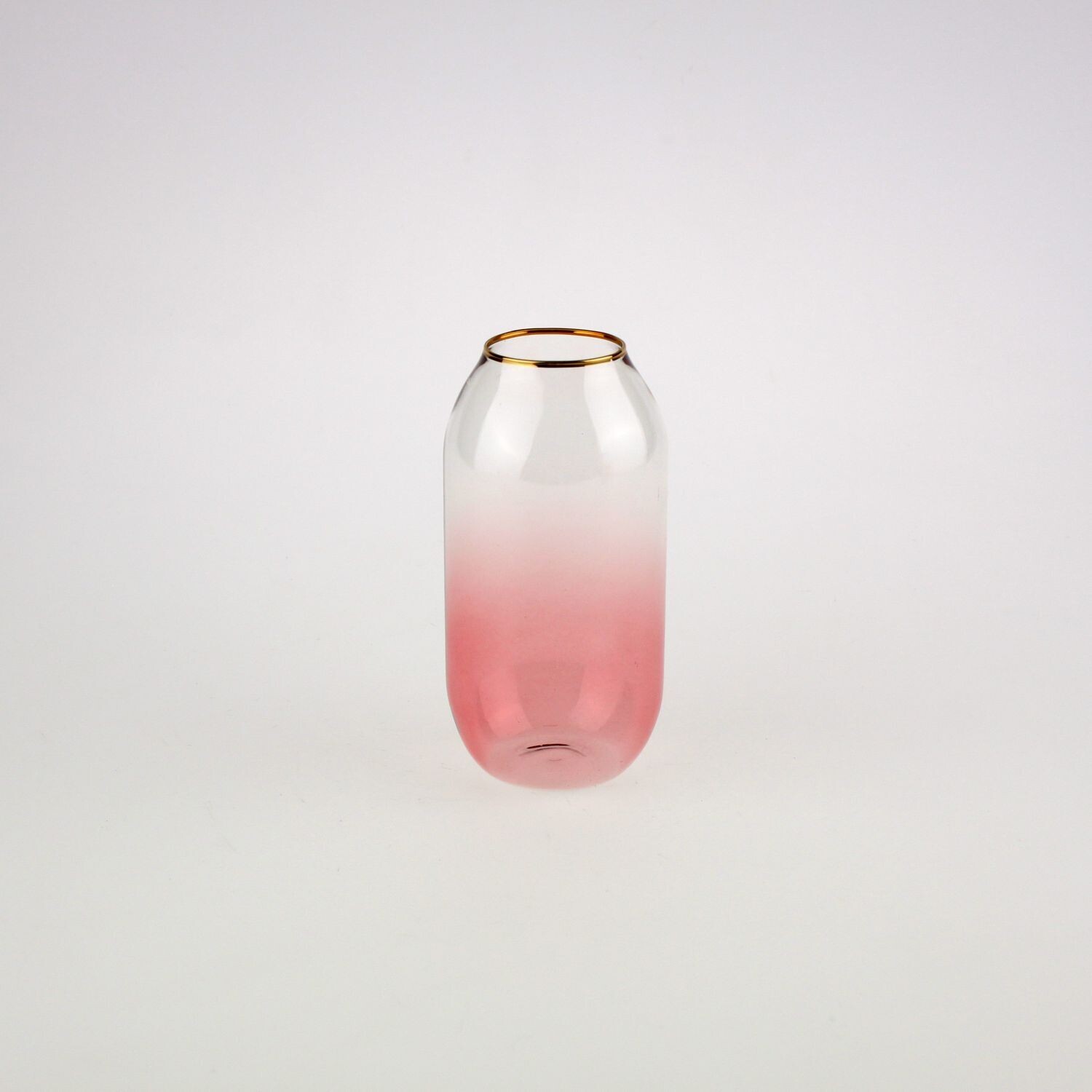 Werner Voss Vase Aura - klar / rosa mit Goldrand, klein
