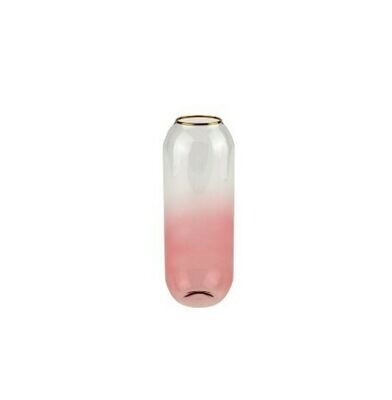 Werner Voss Vase Aura - klar / rosa mit Goldrand, medium Werner Voss Vase Aura - klar / rosa mit Goldrand, medium