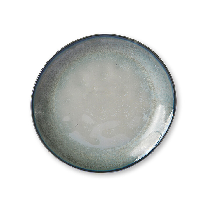 HK Living Home Chef Keramik Teller / side plate grau-grün