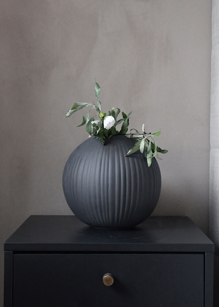Storefactory Vase Vena- hellgraue Keramikvase