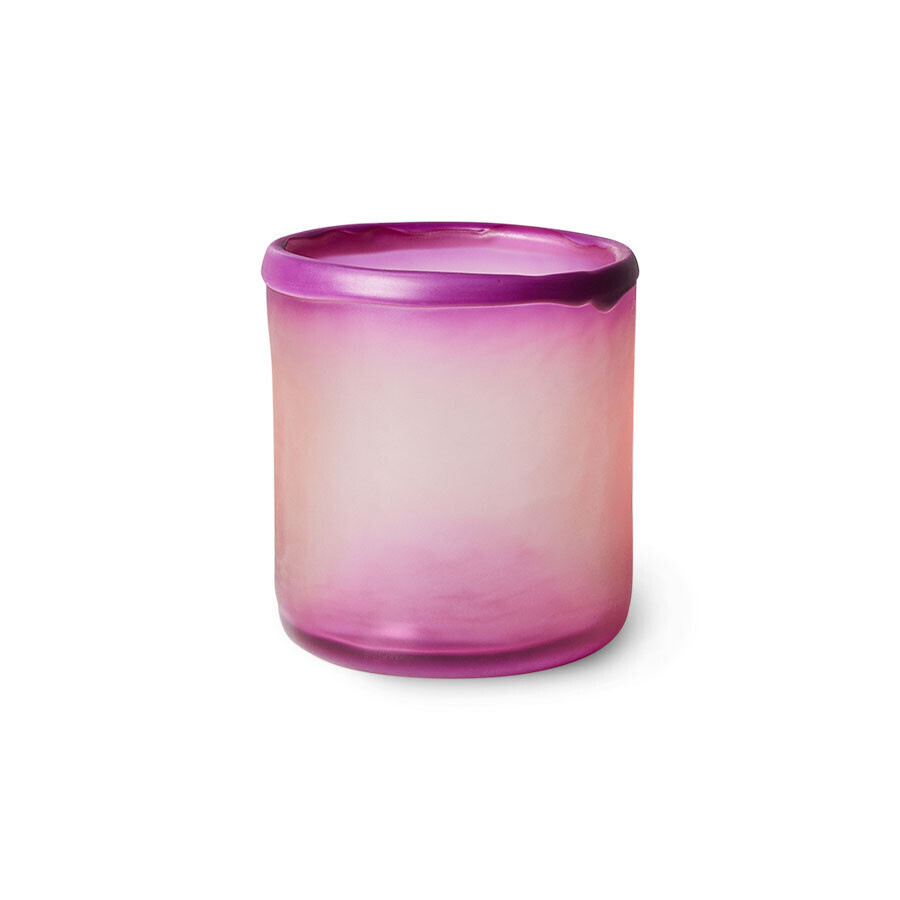 HK living GLASS TEA LIGHT HOLDER, PURPLE