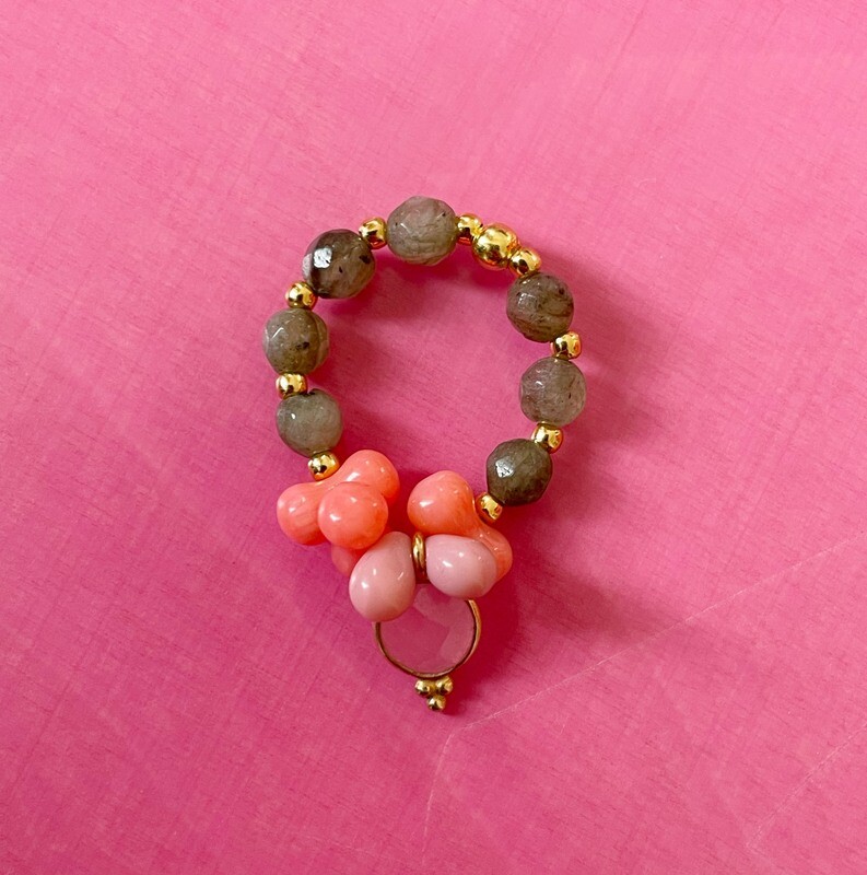 Schmückstück Ring Drops Coral Schmückstück Ring Drops Coral